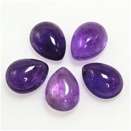 5 Amethyst Pear Loose Cut Gemstone Cabochon (N) 5.75 x 7.75mm