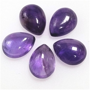 4 Amethyst Pear Loose Cut Gemstone Cabochon (N) 6 x 8mm