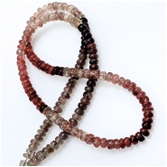 Andesine Red Labraodrite Shaded Hand Cut Rondelle AA Grade Gemstone Beads (N) 3.9 to 5mm 16.5 inches