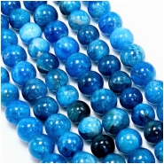 Neon Blue Apatite Round Gemstone Beads (N) 6mm 15.5inches