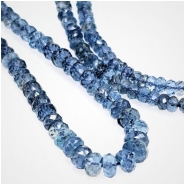 Santa Maria Aquamarine Graduated Hand Faceted Rondelle Gemstone Beads AAA+ Grade (H) 2.4 to 5mm 23 inches