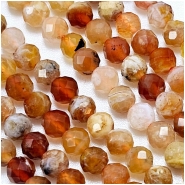 Carnelian Faceted Round Gemstone Beads (N) 3.5mm 15.25 inches