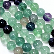 Fluorite Round Gemstone Beads (N)  10.5mm 15 inches