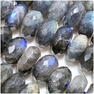 Labradorite AA Grade Faceted Rondelle Gemstone Beads (N) 9.5mm 8 inches