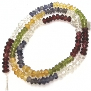 Mixed Hand Faceted Saucer Gemstone Beads (NH) 4.5mm 15 inches