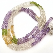 Mixed Hand Faceted Rondelle Gemstone Beads (NH) 4.5mm 14.75 inches