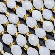 Rainbow Moonstone Triangle Cut Faceted Rice Gemstone Beads (N) 5x6mm 15.25 inches