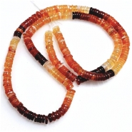 Fire Opal Smooth Tyre AAA Grade Gemstone Beads (N) 4.5mm 16 inches