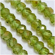 Peridot Faceted Rondelle Gemstone Beads (N) 2.5 x 3.75mm 15.5 inches