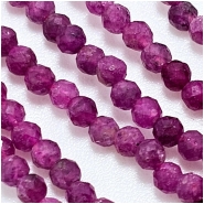 Ruby Faceted Round Gemstone Beads (H) 2.25mm 15 inches