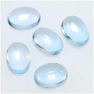 2 Sky Blue Topaz Oval Low Dome Loose Cut Gemstone Cabochon (IH) 5 x 7mm