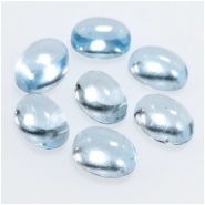 2 Sky Blue Topaz Oval High Dome Loose Cut Gemstone Cabochon (IH) 5 x 7mm