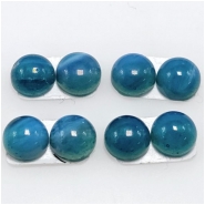 2 Swedish Blue Slag Glass Round Pair Cabochons Translucent (M) 7.15 to 7.4mm