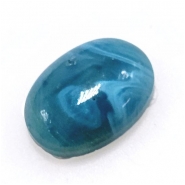 1 Swedish Blue Slag Glass Oval Cabochon (M) 10.25 x 14.22mm