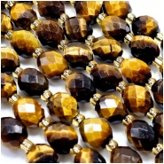 Tiger Eye Faceted Rice Gemstone Beads (N) 8mm 15 inches