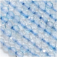 Blue Topaz Micro Faceted Round Gemstone Beads (N) 2mm 15.25 inches