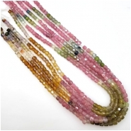 Tourmaline Faceted Table Cut Cube AAA Grade Gemstone Beads (N) 2.5mm 12.5 inches