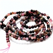 Tourmaline Multi Color Round Gemstone Beads (N) 3.5mm 15.75 inches