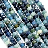 Indicolite Blue Tourmaline Faceted Rondelle Gemstone Beads (N) 3mm 15.25 inches