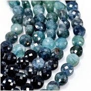 Indicolite Blue Tourmaline Shaded Faceted Coin Gemstone Beads (N) 3.3mm 15.25 inches