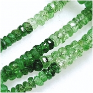 Tsavorite Garnet Shaded Hand Faceted  Graduated Rondelle AAA Grade Gemstone Beads (N) 2.5 to 4mm 17 inches