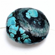 Hubei Turquoise Smooth Large Nugget Gemstone Bead (S) 24.38 x 27.39mm 1 piece