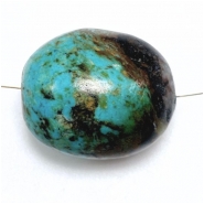 Hubei Turquoise Smooth Large Nugget Gemstone Bead (S) 22.70 x 26.9mm 1 piece