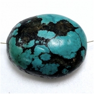 Hubei Turquoise Smooth Large Nugget Gemstone Bead (S) 22.76 x 28.45mm 1 piece