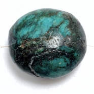 Hubei Turquoise Smooth Large Nugget Gemstone Bead (S) 26.2 x 28.4mm 1 piece