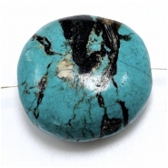 Hubei Turquoise Smooth Large Nugget Gemstone Bead (S) 25.6 x 25.8mm 1 piece