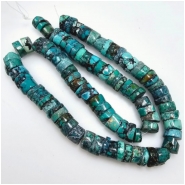 Hubei Turquoise Heishi Gemstone Beads (S) 8.4 to 11mm 14.75 inches