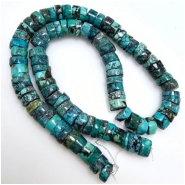 Hubei Turquoise Heishi Gemstone Beads (S) 8.1 to 9.7mmmm 15 inches