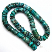 Hubei Turquoise Heishi Gemstone Beads (S) 8.6 to 10.3mm 15.25 inches
