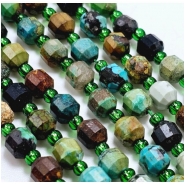 Hubei Turquoise Faceted Energy Prism Gemstone Beads (S) 6mm 15.25 inches