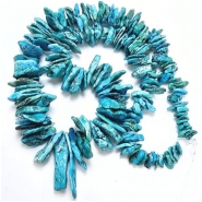 Hubei Turquoise Large Chip Flat Nugget Gemstone Beads (S) 6.5 x 7.5mm to 9.7 x 34mm 16.5 inches